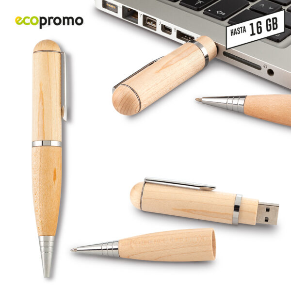 Memoria USB Bolígrafo Wood PRECIO NETO