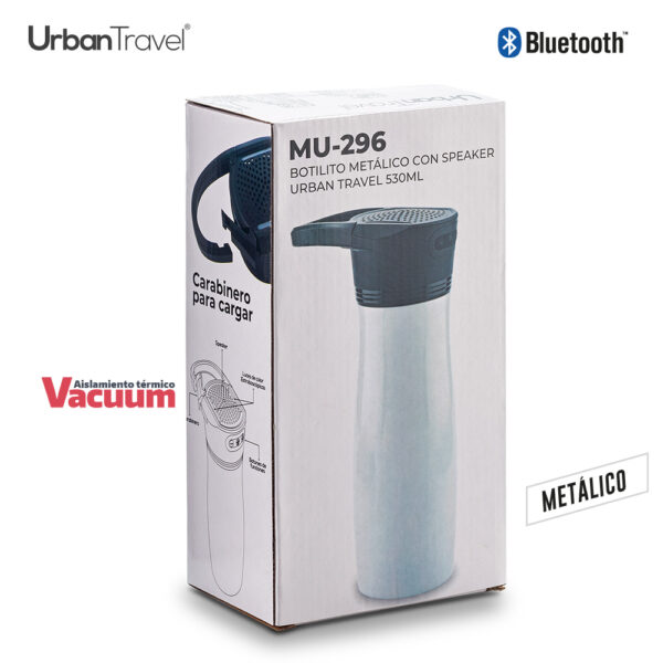 Botilito Metálico con Speaker Urban Travel 530ml - Image 6