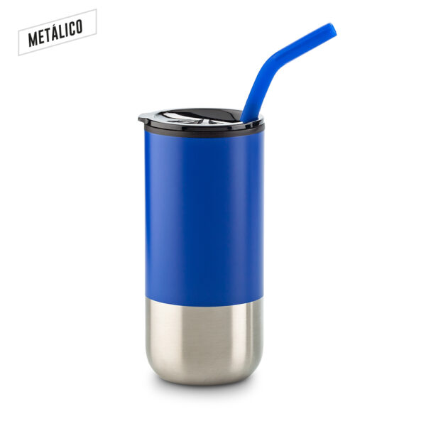 Mug Metálico con Pitillo 600ml - Image 2