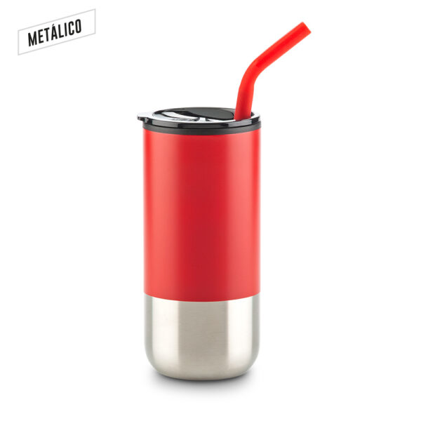 Mug Metálico con Pitillo 600ml - Image 4