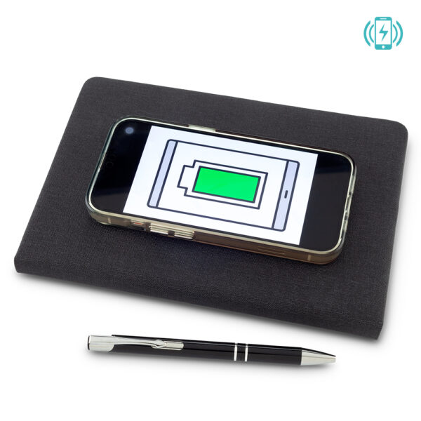 Cargador Inalámbrico con Libreta y Bolígrafo - Image 3