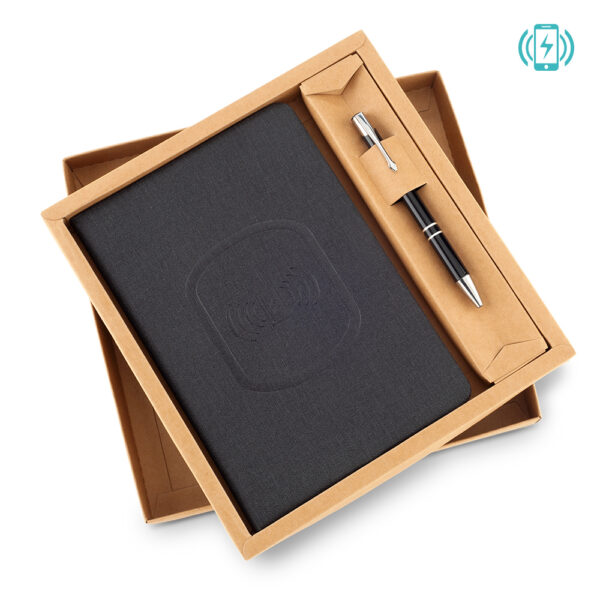 Cargador Inalámbrico con Libreta y Bolígrafo - Image 5