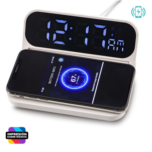 Cargador Inalámbrico con Reloj - Image 3